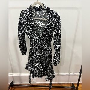 Polka dot wrap dress